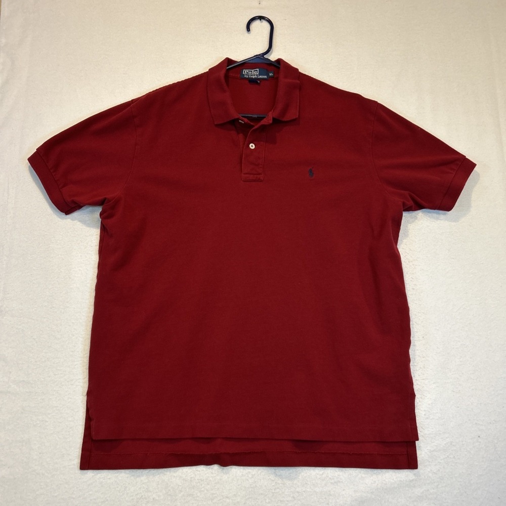 Ralph Lauren Polo Golf Shirt Mens XL Red Short Sleeve 100% Cotton Vintage Pique